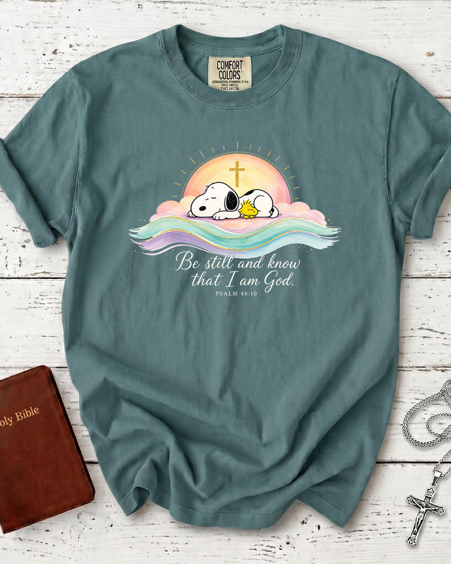 Comfort Colors Be Still and Know That I Am God Psalm 46:10 Christian Faith T-Shirt