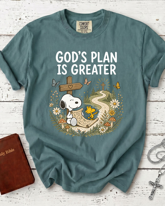 Comfort Colors Gods Plan Is Greater Christian Faith Journey T-Shirt
