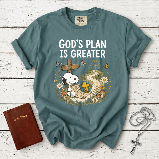 Comfort Colors Gods Plan Is Greater Christian Faith Journey T-Shirt
