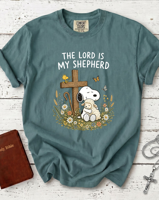 Comfort Colors The Lord Is My Shepherd Psalm 23 Christian Cross T-Shirt
