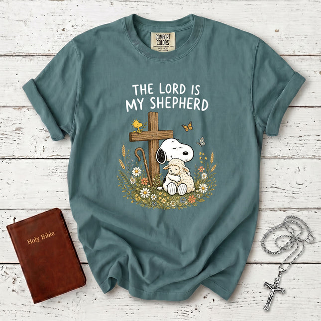 Comfort Colors The Lord Is My Shepherd Psalm 23 Christian Cross T-Shirt