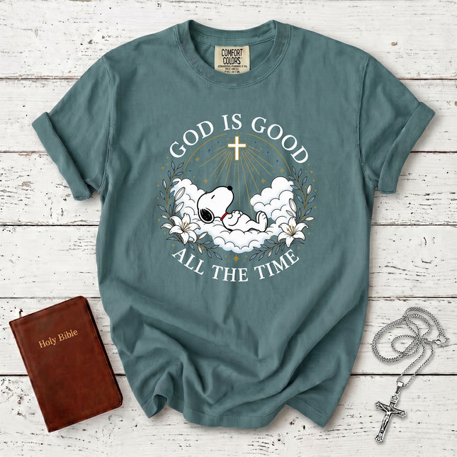 Comfort Colors God Is Good All The Time Christian Cross Heaven Faith Gift T-Shirt