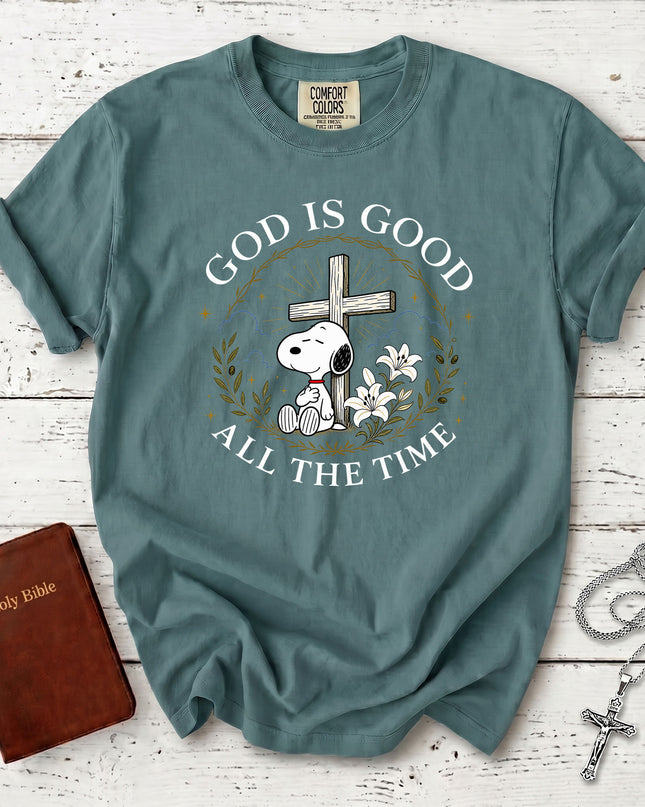 Comfort Colors God Is Good All The Time Christian Cross Prayer Faith Gift T-Shirt