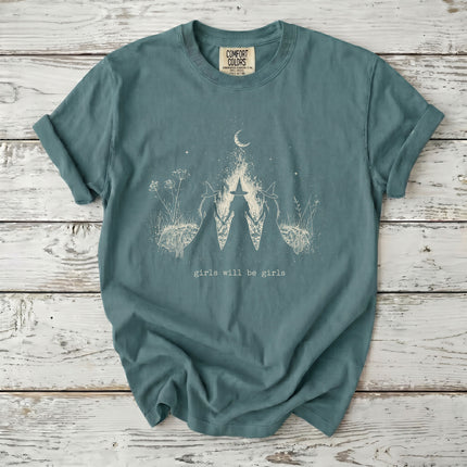 Comfort Colors Witch Girls Will Be Girls Halloween T-Shirt