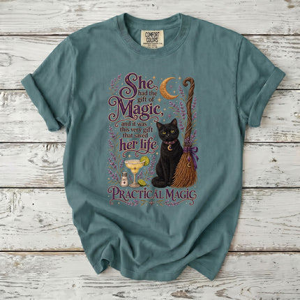 Comfort Colors Witchy Black Cat Magic Halloween T-Shirt