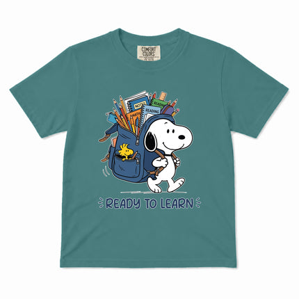 Comfort Colors Back To School Ready To Learn Backpack Kid T-Shirt