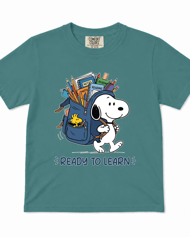 Comfort Colors Back To School Ready To Learn Backpack Kid T-Shirt