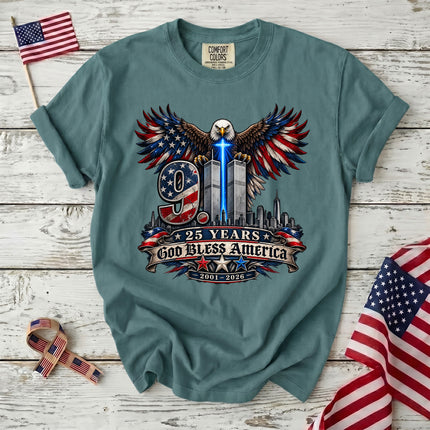 Comfort Colors 25th Anniversary Patriot Day 911 God Bless America T-Shirt