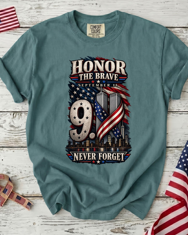 Comfort Colors 25th Anniversary Patriot Day 911 Honor The Brave Never Forget T-Shirt