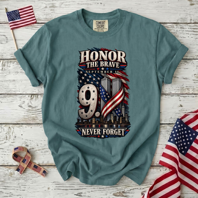 Comfort Colors 25th Anniversary Patriot Day 911 Honor The Brave Never Forget T-Shirt