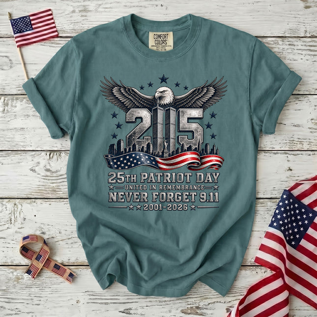Comfort Colors 25th Patriot Day Never Forget 9 11 Eagle Memorial T-Shirt