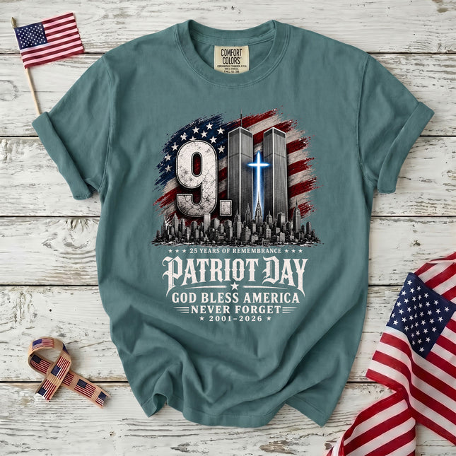 Comfort Colors 25th Patriot Day God Bless America 9 11 Memorial T-Shirt