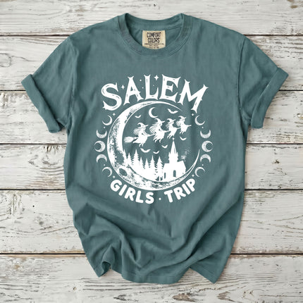 Comfort Colors Salem Witch Girls Trip Moon Phase Halloween T-Shirt