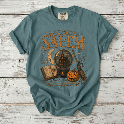 Comfort Colors Salem Witch Meet Me in Salem Halloween T-Shirt