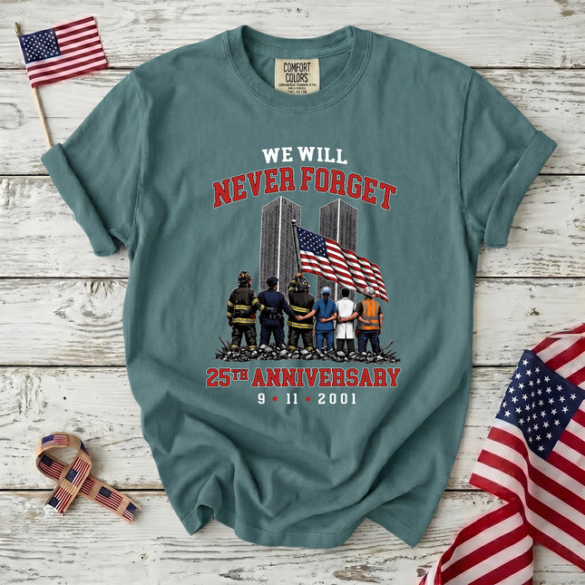 Comfort Colors 25th Anniversary Patriot Day 911 First Responder Memorial T-Shirt
