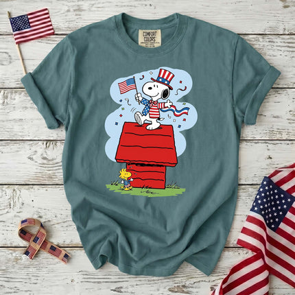 Comfort Colors Uncle Sam Doghouse Patriotic Flag T-Shirt