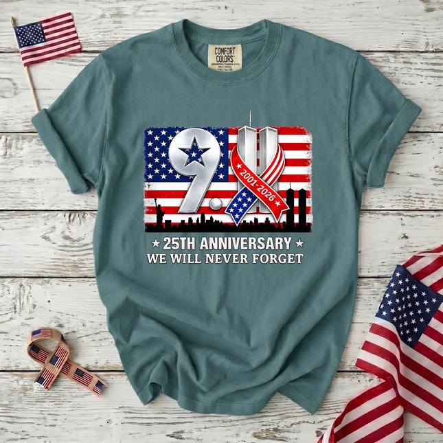 Comfort Colors 25th Anniversary Patriot Day 911 Memorial Tribute T-Shirt