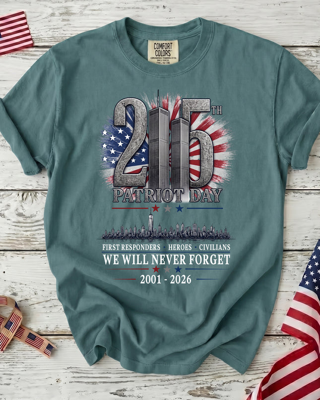Comfort Colors 25th Anniversary Patriot Day 911 First Responders Never Forget T-Shirt