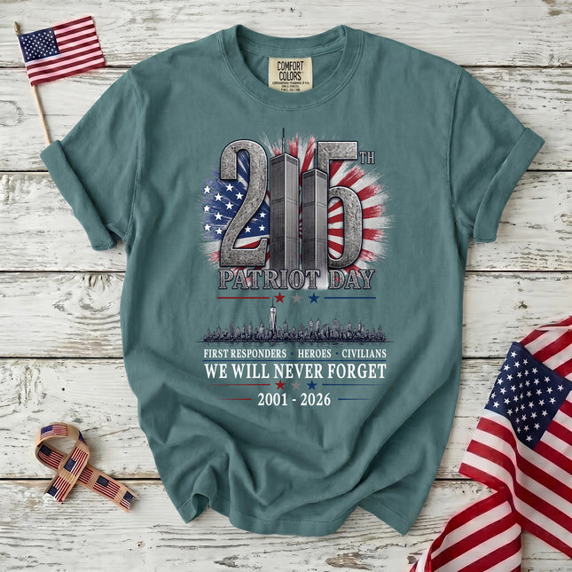 Comfort Colors 25th Anniversary Patriot Day 911 First Responders Never Forget T-Shirt