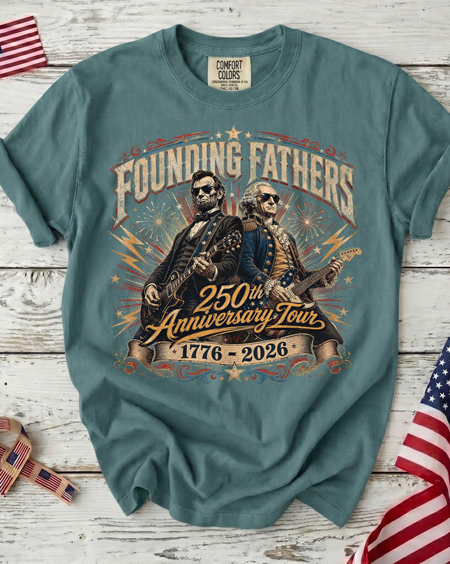Comfort Colors Founding Fathers 250th Anniversary Tour Rock Guitar T-Shirt
