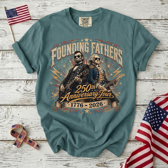 Comfort Colors Founding Fathers 250th Anniversary Tour Rock Guitar T-Shirt