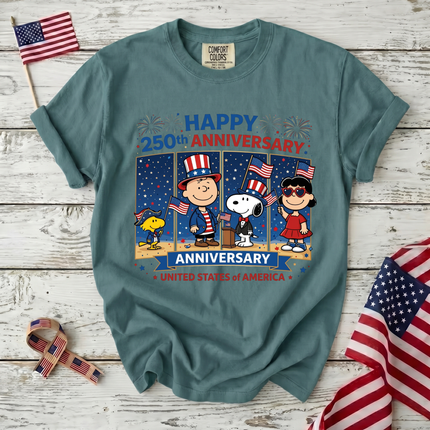 Comfort Colors Happy 250th Anniversary America 250 T-Shirt