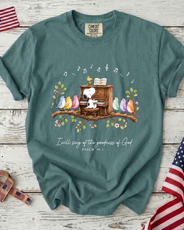 Comfort Colors Christian Psalm 89 1 Goodness of God Piano Worship T-Shirt