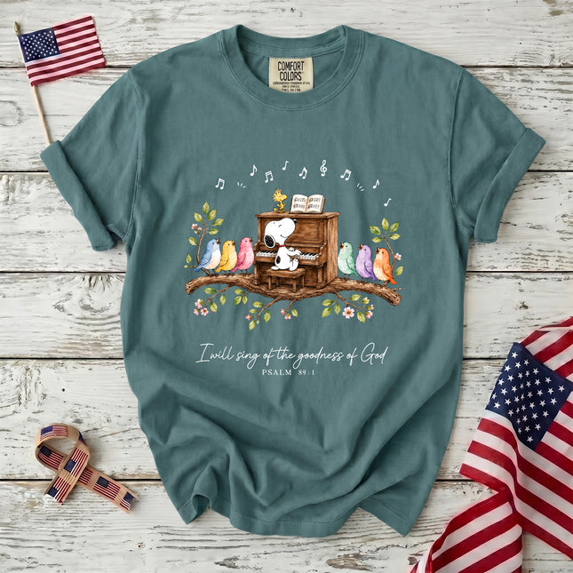 Comfort Colors Christian Psalm 89 1 Goodness of God Piano Worship T-Shirt