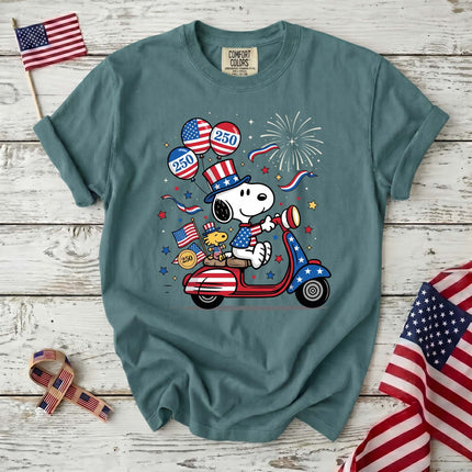 Comfort Colors 250th USA Patriotic Scooter Dog T-Shirt