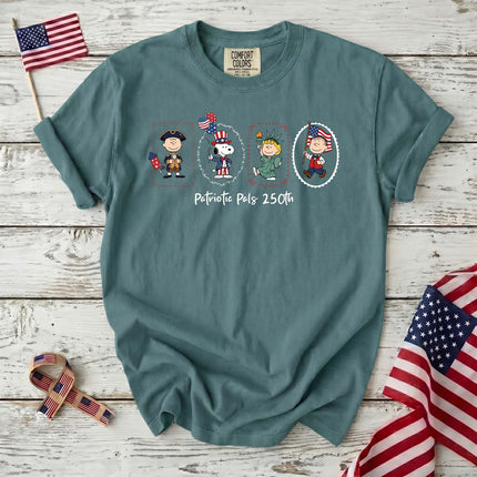 Comfort Colors Patriotic Pals 250th American Milestone Frames T-Shirt