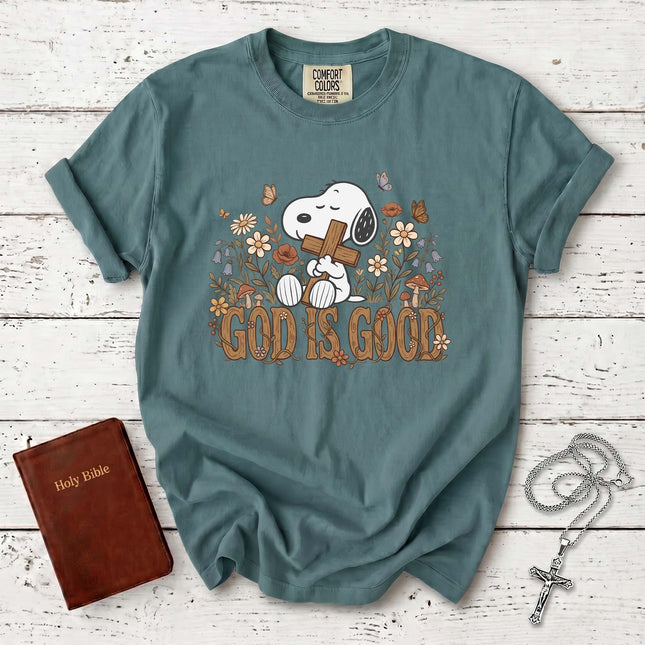 Comfort Colors Minimalist Woodland God Is Good T-Shirt