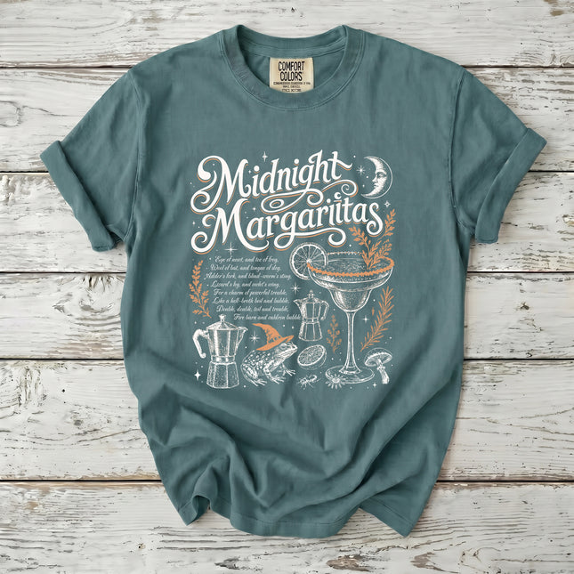 Comfort Colors Midnight Margaritas Witchy Halloween Cocktail T-Shirt