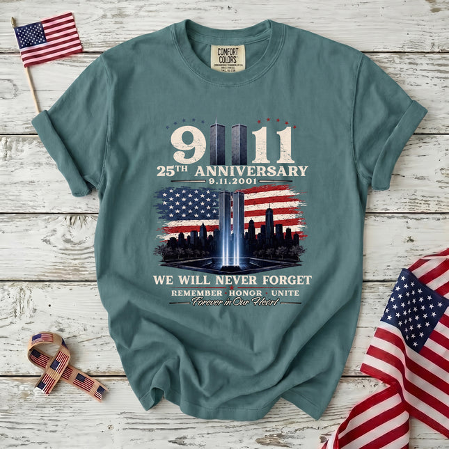 Comfort Colors 25th Anniversary Patriot Day 911 Memorial Tribute T-Shirt