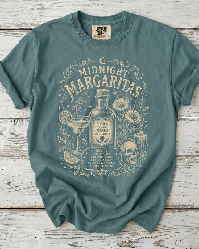 Comfort Colors Midnight Margaritas Witch Shirt Halloween Cocktail T-Shirt