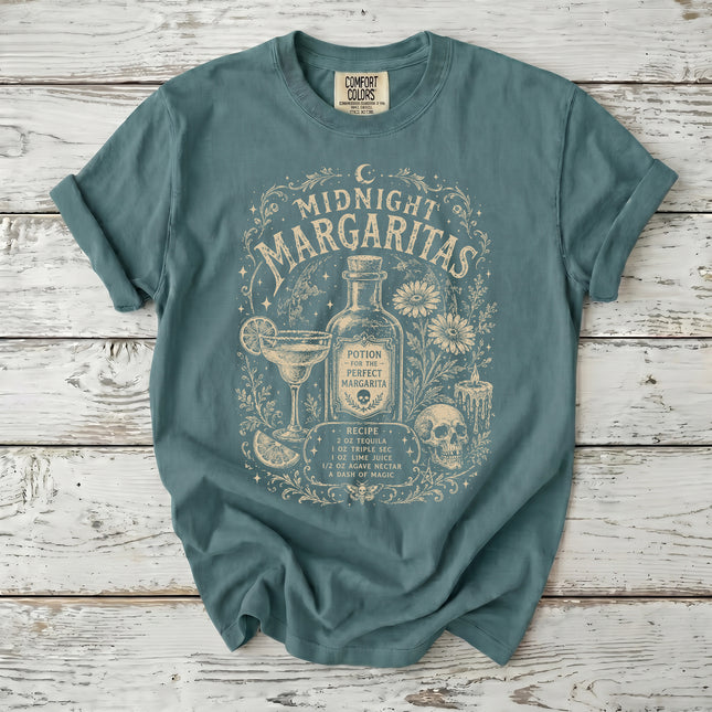Comfort Colors Midnight Margaritas Witch Shirt Halloween Cocktail T-Shirt