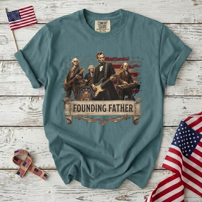 Comfort Colors Founding Father Patriotic Liberty Rock Band T-Shirt