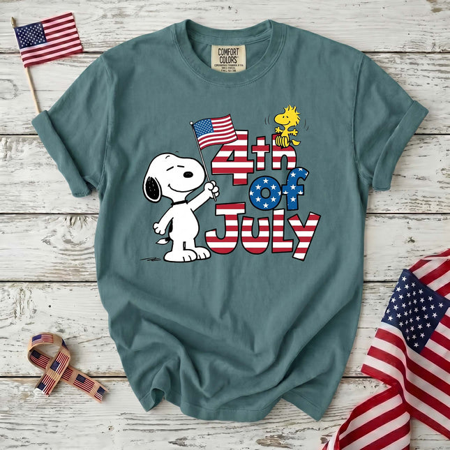 Comfort Colors 4th Of July American Flag Dog T-Shirt