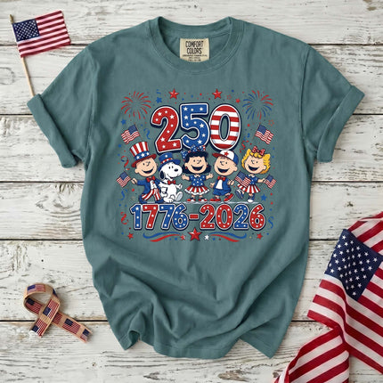 Comfort Colors 250 Years 1776-2026 Patriotic Squad Holiday T-Shirt