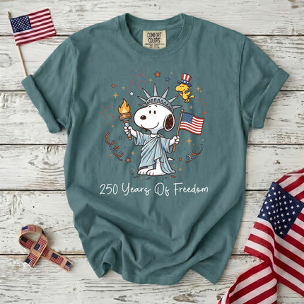 Comfort Colors 250 Years Of Freedom Liberty Patriotic Dog T-Shirt