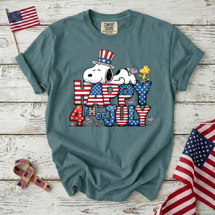 Comfort Colors Happy 4th Of July Sleepy Patriotic Dog T-Shirt
