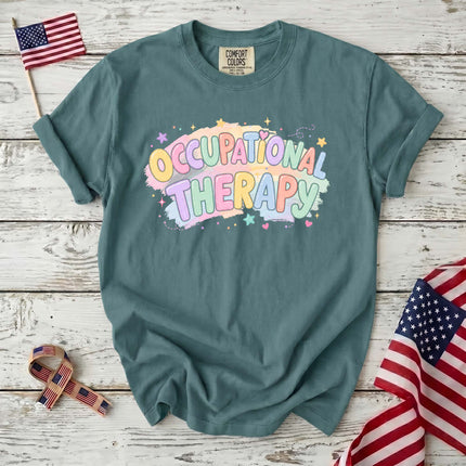 Comfort Colors Occupational Therapy Pastel Rainbow Therapist Gift T-Shirt