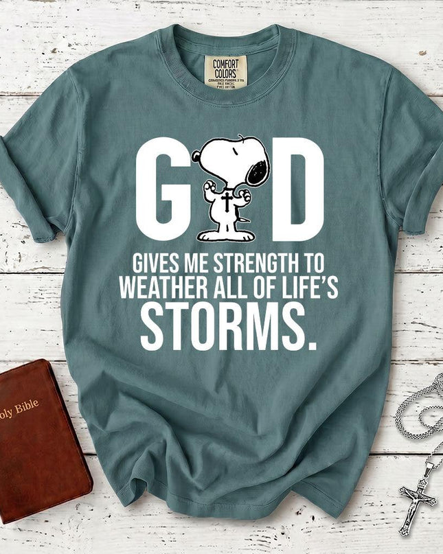 Comfort Colors God Gives Me Strength Christian T-Shirt