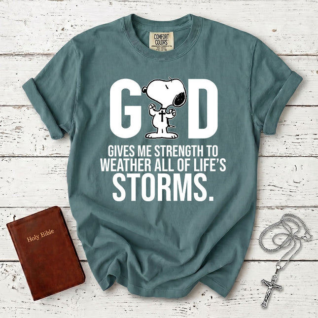 Comfort Colors God Gives Me Strength Christian T-Shirt