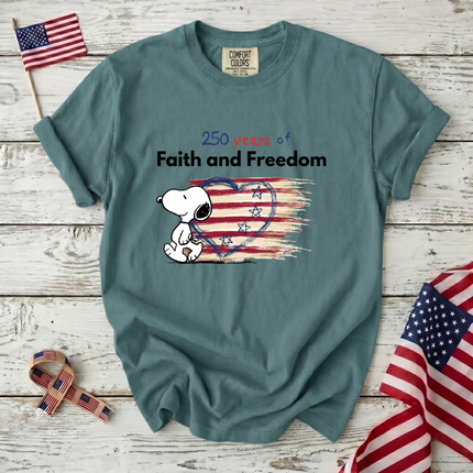 Comfort Colors 250 Years Faith Freedom America 250 T-Shirt