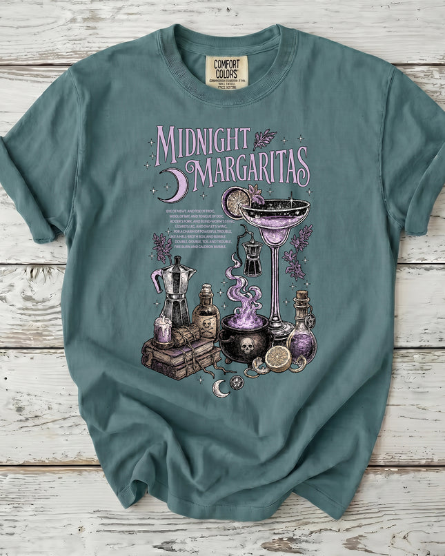 Comfort Colors Midnight Margaritas Witchy Cocktail Halloween T-Shirt