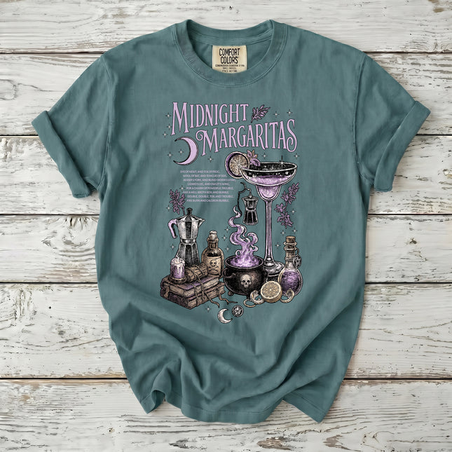 Comfort Colors Midnight Margaritas Witchy Cocktail Halloween T-Shirt