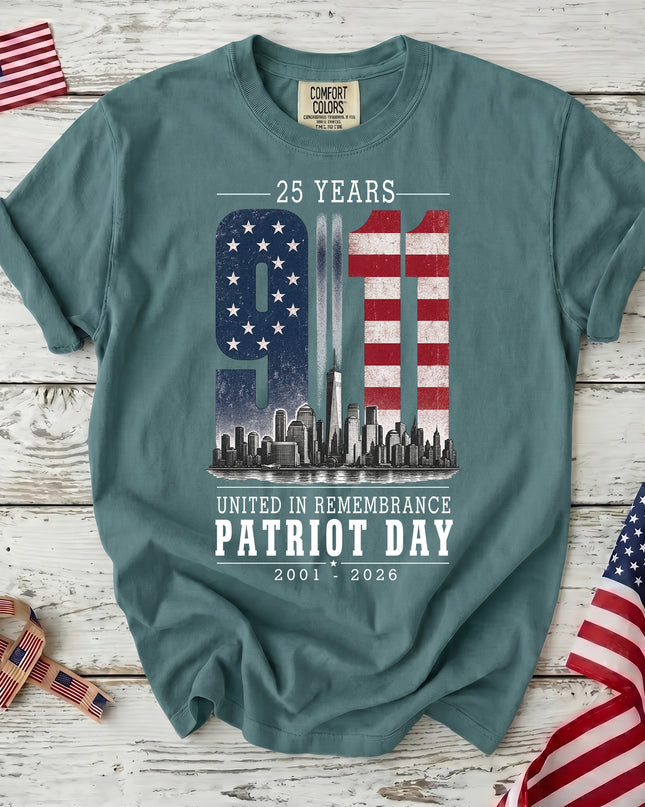 Comfort Colors 25th Anniversary Patriot Day 911 United In Remembrance Memorial T-Shirt