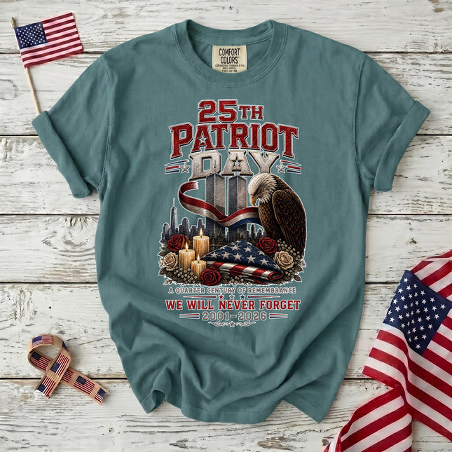Comfort Colors 25th Anniversary Patriot Day 911 Eagle Remembrance Memorial T-Shirt