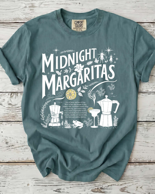 Comfort Colors Midnight Margaritas Witch Shirt Spooky Cocktail Halloween T-Shirt