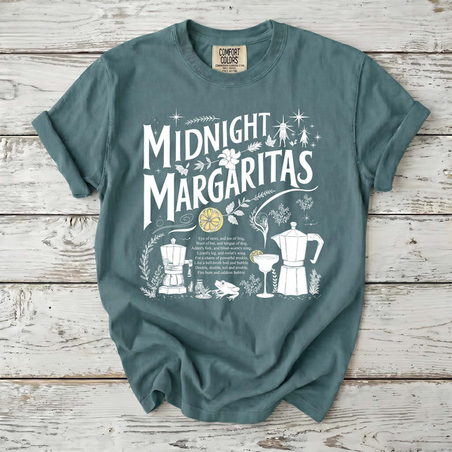 Comfort Colors Midnight Margaritas Witch Shirt Spooky Cocktail Halloween T-Shirt